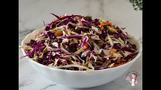 Easy Cabbage Salad Recipe with Cranberries Raisins Seeds [upl. by O'Neil]