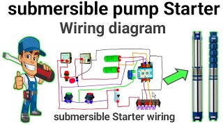 Submersible pump Starter wiring diagram  Submersible Starter wiring and connection  single phase [upl. by Namaan466]