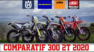 Essai Comparatif ENDURO 300 2T 2020  KTM  HUSQVARNA  SHERCO  BETA [upl. by Ahsiekin69]