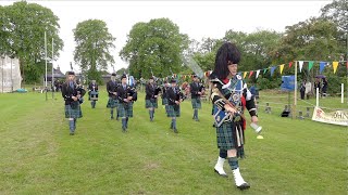 Towie Pipe Band playing Roses of Prince Charlie as they march off at 2024 Oldmeldrum Highland Games [upl. by Dyun225]