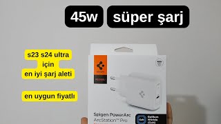 SPIGEN 45W ŞARJ ALETİ  s23 ultra s 24 ultra için en iyisi [upl. by Adnerad397]