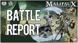 Malifaux Battle Report Explorers Society vs Arcanists [upl. by Ymmat]