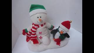 2005 JoAnn Stores Musical Snowman Penguin Animated Plush [upl. by Bollay847]