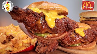 ASMR MUKBANG DAVES HOT CHICKEN SPICY CHICKEN TENDERS MCDONALDS BURGER amp FRIES CHEESE FRIES [upl. by Pascal52]