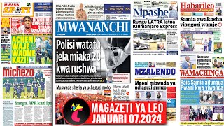 Magazeti ya leo 070124POLISI WATATU JELA MIAKA 20 KWA RUSHWABENCHIKA MSHTUKIA STRAIKA MZIMBABWE [upl. by Heigho]