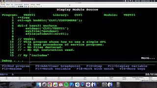 Coding in RPG IBM iAS400 How to Debug in WIDE SCREEN [upl. by Akienat]