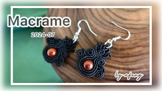 Macrame by Afeng 202407｜Macrame Tutorial｜Macrame Earrings｜编绳｜DIY｜ [upl. by Enelegna]