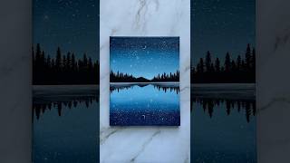 starry blue night sky 🌌🩵🌒 art painting artwork artist shorts [upl. by Dittman]