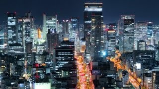 大阪の夜景 光輝く大都会 微速度撮影 Glittering Osaka City Night Timelapse Japan [upl. by Jerry]