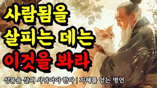 성품을 살펴 사귀어야 한다  지혜를 얻는 채근담 명심보감 아리스토텔레스 맹자 스피노자 소크라테스 명언  사람됨을 살피는 데는 이것을 봐라 [upl. by Zendah]