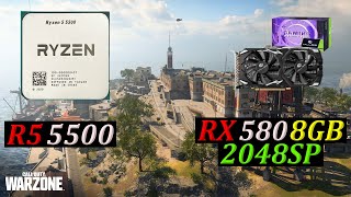 RYZEN 5 5500  RX 580 8GB 2048SP  WARZONE 30  REBIRTH ISLAND Competitive Settings 1080p [upl. by Dorey]