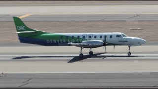 Denver Air Connection Swearingen Metro 23 N882DC takeoff from PHX [upl. by Hermosa]