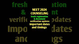 NEET2024 IMPORTANT DATES AND REGISTRATIONneet2024neetupdateneetnewstodayneetlatestnewstoday [upl. by Onofredo]