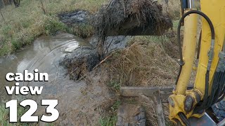 Two Beaver Dams  Beaver Dam Removal With Excavator No123  Cabin View [upl. by Eirojram]