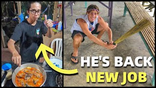 FILIPINO FRIEND JOINS OUR HOME  New Job Cooking And Working Land Davao Mindanao [upl. by Leirda]