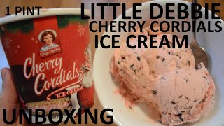 Unboxing Little Debbie Cherry Cordials Ice Cream 1 Pint [upl. by Noyk875]