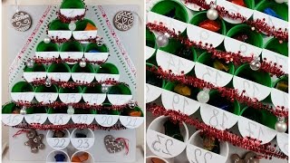 TUTORIAL CALENDARIO dellAVVENTOALBERO di NATALE con BICCHIERI DIY [upl. by Anuahsed565]