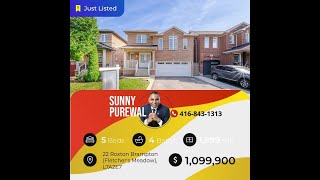 Check out my new listing Address 22 Roxton Brampton Fletchers Meadow Ontario L7A2E7 [upl. by Amaerd]