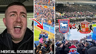 IPSWICH TOWN VS SUNDERLAND  21  FANS LET OFF PYROS amp INSANE LIMBS AS TOWN SCORE LATE WINNER [upl. by Cirle]