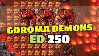 Goroma Demons  ED 250 solo  Tibia hunting [upl. by Haneehs803]