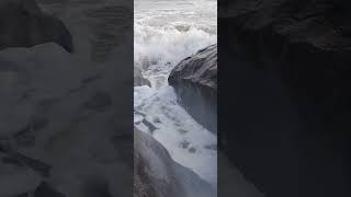 Waves hitting the rock in the beach [upl. by Izogn]