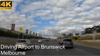 Driving Melbourne Airport To Brunswick  Melbourne Australia  4K UHD [upl. by Fugazy]