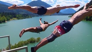 Cliff Diving in Bavaria amp Tyrol The first Sylvenstein Meeting Sylvensteinspeicher amp Achensee [upl. by Frasco]