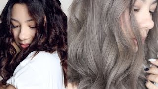 GREY HAIR  FROM BROWN TO ASH GREY HAIR [upl. by Leafar]