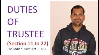 Duties of Trustee  Indian Trust Act 1882 [upl. by Stephi]