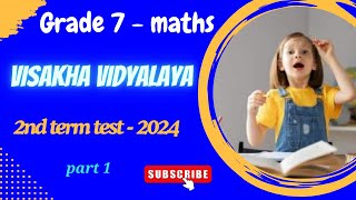 grade 7 maths english medium  second term test revision  education wamh [upl. by Domph]