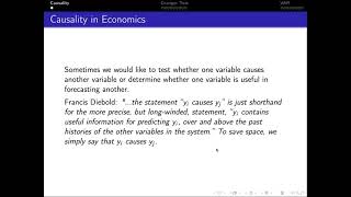 111 Time Series Econometrics Causality and VAR  Introduction [upl. by Maretz]