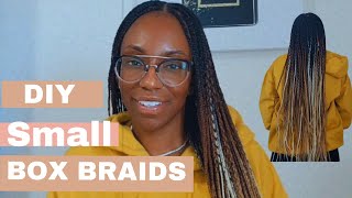 DIY Small Ombre Box Braids 🙌🏽😊 [upl. by Gnehc]