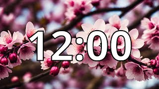 12 Minutes Timer with Music  Cherry Blossom Timer [upl. by Yrocaj]