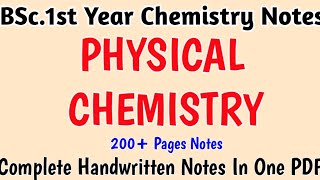 BSc1st Year PHYSICAL CHEMISTRY Handwritten Notes  DEMO  chemistry 8889299514 [upl. by Ahsienek422]