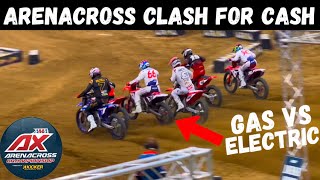 1ST EVER GAS VS ELECTRIC AMA ARENACROSS RACE 2000 To WIN  Clash for Cash Kicker AX Reno Round 1 [upl. by Ardiek]