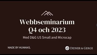 Didner amp Gerge US Small and Microcap Q4 och helåret 2023 [upl. by Laufer341]