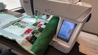 Quilting a Christmas Table Runner with the Janome Skyline S9 tips and tricks [upl. by Nylave]