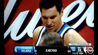 Eduardo Najera Ejected After PULLING MANU TO THE GROUND Flagrant Foul On Manu Ginobili APRIL 25TH [upl. by Kampmann]