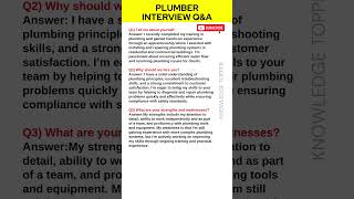 Plumber Interview Questions and Answers  Plumber Job Interview Questions and Answers [upl. by Nellahs194]