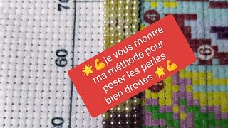 💓🌟broderie perlée voici ma méthode pour poser mes perles bien droiteson papote les amis 💓🌟 [upl. by Melloney896]