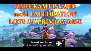 NARUKAMI ISLAND 100 EXPLORATION COMPLETE GUIDE GET CHESTS FOR PRIMOGEMS GENSHIN IMPACT [upl. by Einhpets911]