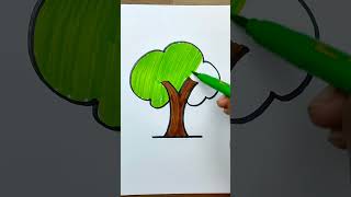 Simple tree drawing shorts shortfeed [upl. by Sawyere260]