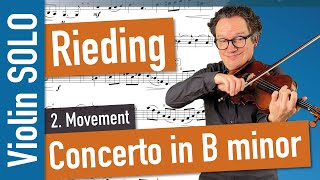 Rieding Concerto Op 35 in Bminor 2 Movement VIOLIN SOLO Violin Sheet Music Piano Accompaniment [upl. by Gilford989]