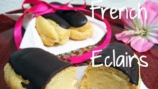 Eclairs à la crème pâtissière Recipe French Petit Fours Bánh éclair 法式泡芙的做法 [upl. by Nirrek]