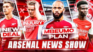 Mbuemo Transfer Odegaard injury UPDATE  New Trossard contract  Arsenal News Show [upl. by Yelime]