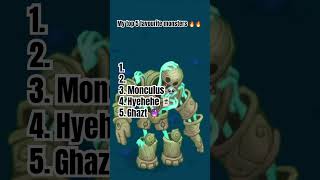 My top 5 favourite monsters 🔥🔥 mysingingmonsters shorts [upl. by Tandi]