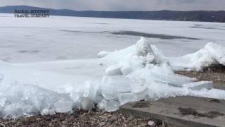 Lake Baikal ice moving [upl. by Alliuqahs]