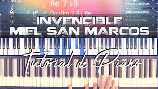 INVENCIBLE  MIEL SAN MARCOS  TUTORIAL DE PIANO [upl. by Samale]