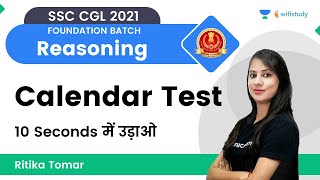 Calendar  Test  Reasoning  SSC CGL 2021 Exams  wifistudy  Ritika Tomar [upl. by Iverson]