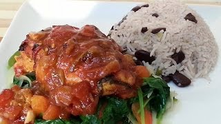 Sunday Oven Baked Chicken Breast Served With Rice amp Peas amp Spinach  Recipes By Chef Ricardo [upl. by Wulf412]